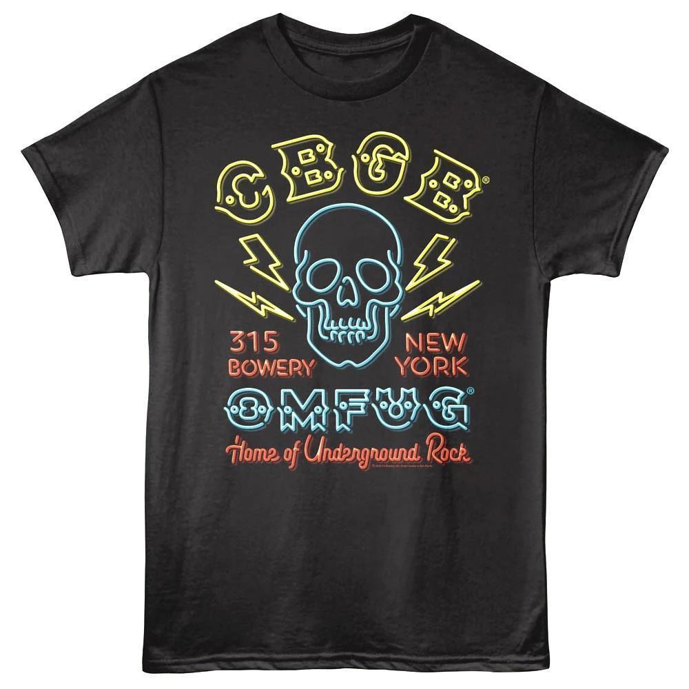 Cbgb Omfug Skull Neon Sign Unisex T Shirt